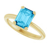 Natural Aquamarine | Emerald | 8 x 6mm