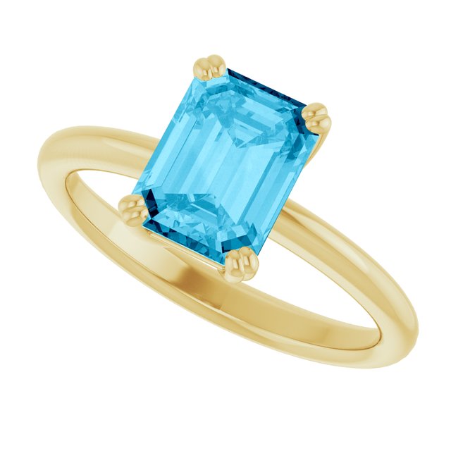 Natural Aquamarine | Emerald | 8 x 6mm