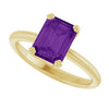 Natural Amethyst | Emerald | 8 x 6mm
