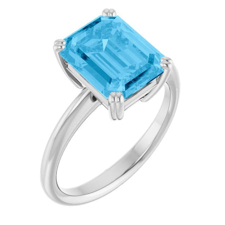 Natural Swiss Blue Topaz | Emerald | 10 x 8mm