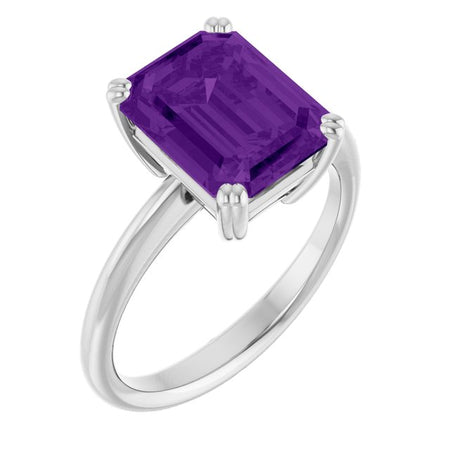 Natural Amethyst | Emerald | 10 x 8mm