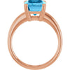 Natural Swiss Blue Topaz | Emerald | 10 x 8mm