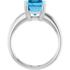 Natural Swiss Blue Topaz | Emerald | 10 x 8mm