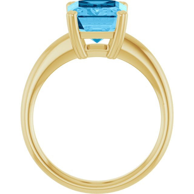 Natural Swiss Blue Topaz | Emerald | 10 x 8mm