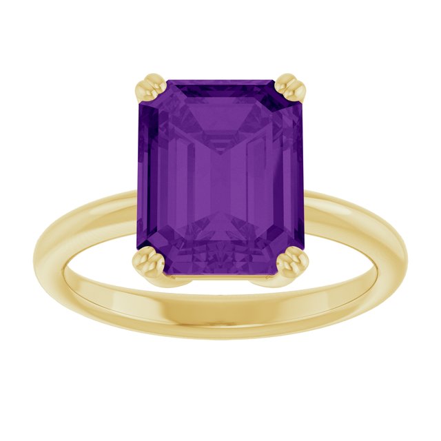 Natural Amethyst | Emerald | 10 x 8mm
