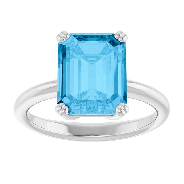 Natural Swiss Blue Topaz | Emerald | 10 x 8mm