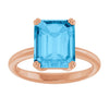 Natural Swiss Blue Topaz | Emerald | 10 x 8mm