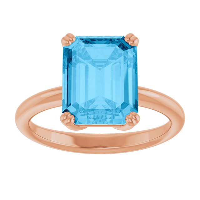 Natural Swiss Blue Topaz | Emerald | 10 x 8mm