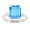 Natural Swiss Blue Topaz | Emerald | 10 x 8mm