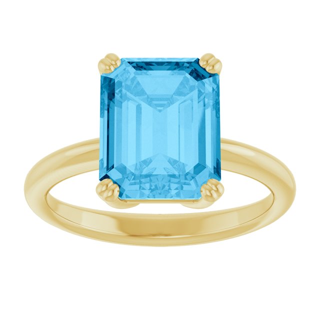 Natural Swiss Blue Topaz | Emerald | 10 x 8mm