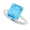 Natural Swiss Blue Topaz | Emerald | 10 x 8mm