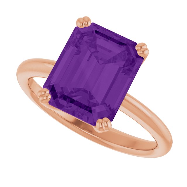 Natural Amethyst | Emerald | 10 x 8mm