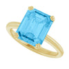 Natural Swiss Blue Topaz | Emerald | 10 x 8mm