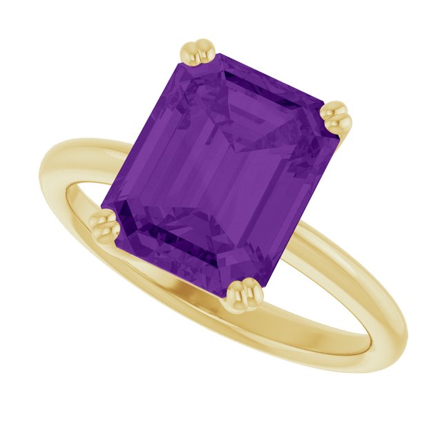 Natural Amethyst | Emerald | 10 x 8mm