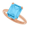 Natural Swiss Blue Topaz | Emerald | 10 x 8mm