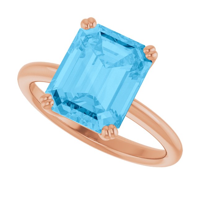 Natural Swiss Blue Topaz | Emerald | 10 x 8mm
