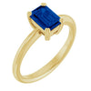 Lab-Grown Blue Sapphire | Emerald | 7 x 5mm