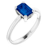 Lab-Grown Blue Sapphire | Emerald | 7 x 5mm