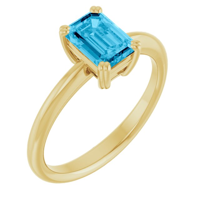 Natural Aquamarine | Emerald | 7 x 5mm