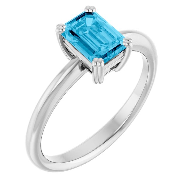 Natural Aquamarine | Emerald | 7 x 5mm