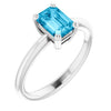 Natural Aquamarine | Emerald | 7 x 5mm