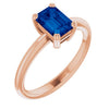 Lab-Grown Blue Sapphire | Emerald | 7 x 5mm