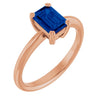 Lab-Grown Blue Sapphire | Emerald | 7 x 5mm
