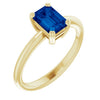 Lab-Grown Blue Sapphire | Emerald | 7 x 5mm