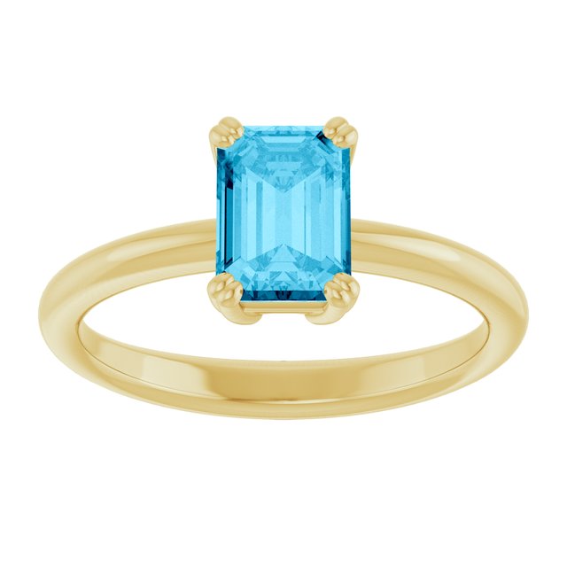 Natural Aquamarine | Emerald | 7 x 5mm