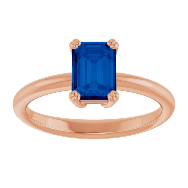 Lab-Grown Blue Sapphire | Emerald | 7 x 5mm