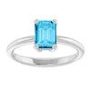Natural Aquamarine | Emerald | 7 x 5mm