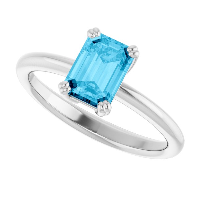 Natural Aquamarine | Emerald | 7 x 5mm