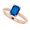Lab-Grown Blue Sapphire | Emerald | 7 x 5mm