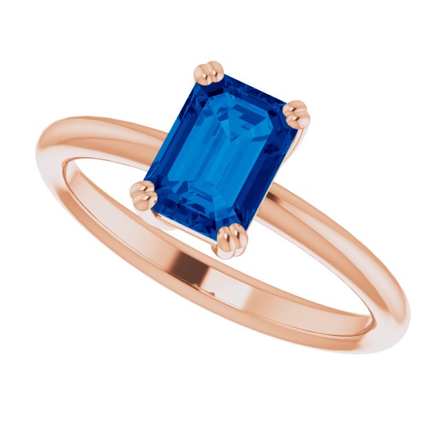 Lab-Grown Blue Sapphire | Emerald | 7 x 5mm