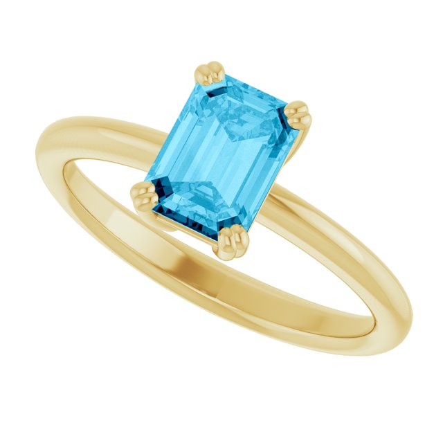 Natural Aquamarine | Emerald | 7 x 5mm