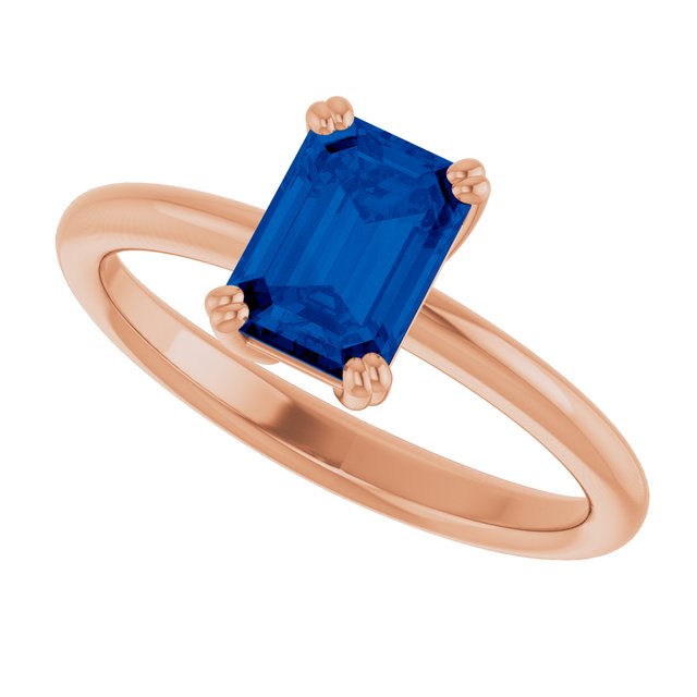 Lab-Grown Blue Sapphire | Emerald | 7 x 5mm