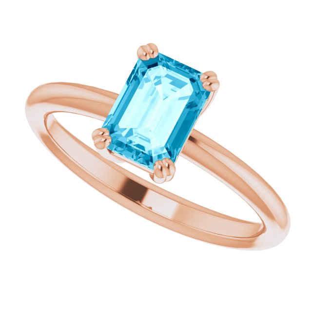 Natural Aquamarine | Emerald | 7 x 5mm