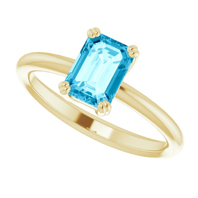 Natural Aquamarine | Emerald | 7 x 5mm