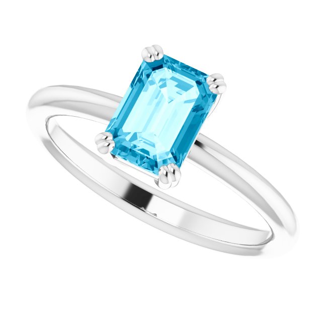 Natural Aquamarine | Emerald | 7 x 5mm