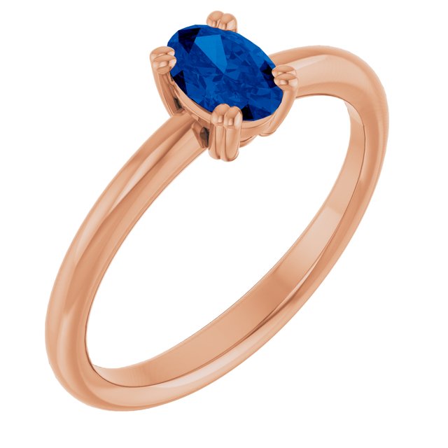 Lab-Grown Blue Sapphire | Oval | 6 x 4mm
