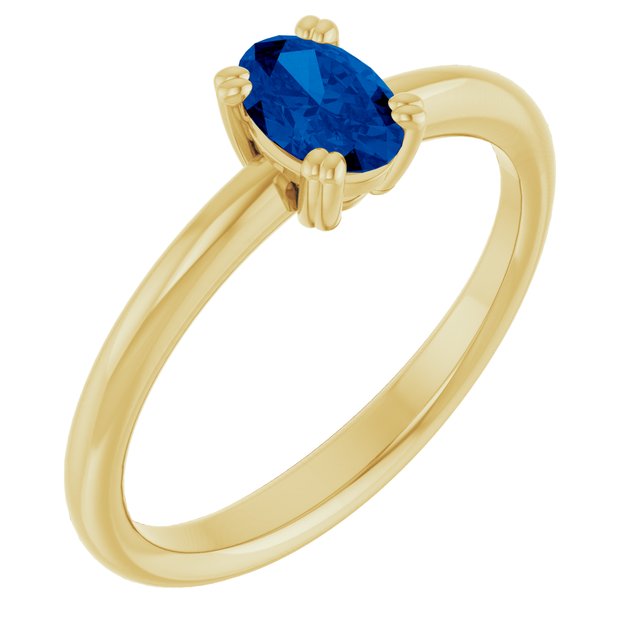 Lab-Grown Blue Sapphire | Oval | 6 x 4mm