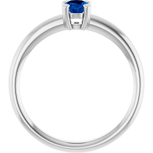 Lab-Grown Blue Sapphire | Oval | 6 x 4mm