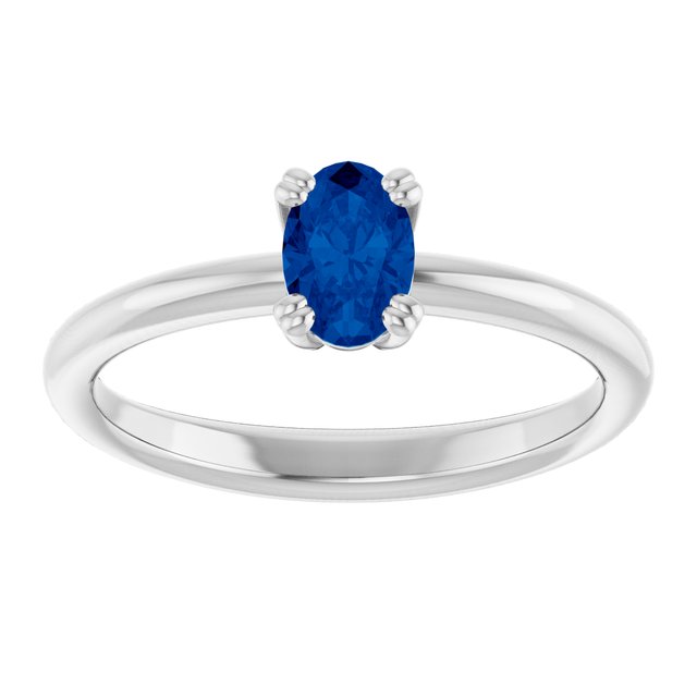 Lab-Grown Blue Sapphire | Oval | 6 x 4mm