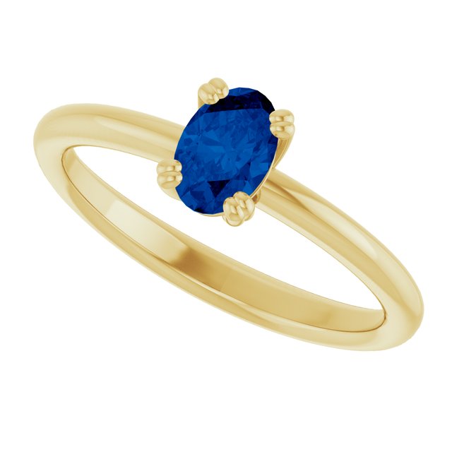 Lab-Grown Blue Sapphire | Oval | 6 x 4mm
