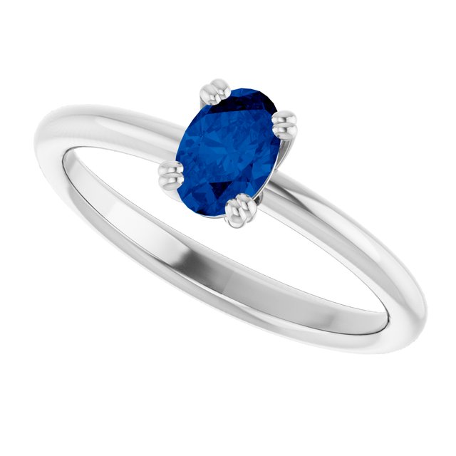 Lab-Grown Blue Sapphire | Oval | 6 x 4mm