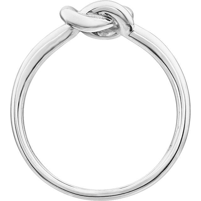 Sculpted Love Knot Ring — 14K White Gold