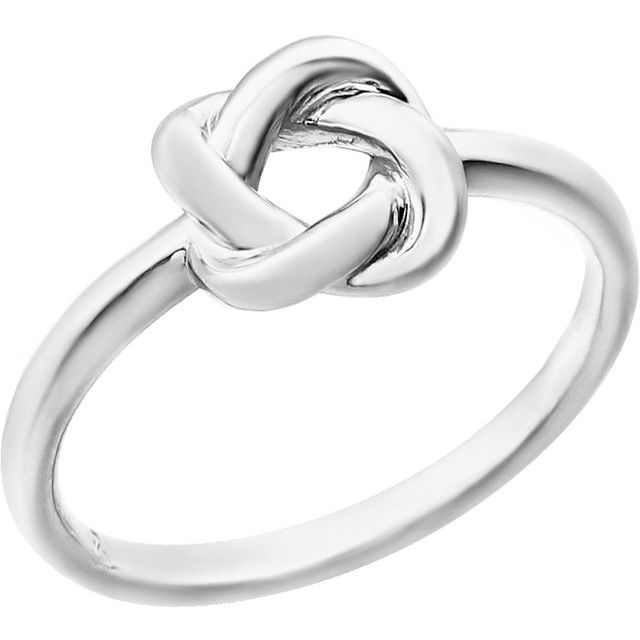 Sculpted Love Knot Ring — 14K White Gold
