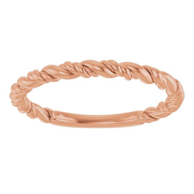 Twisted Rope Stackable Band Ring — 14K Rose Gold