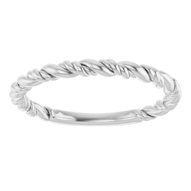 Twisted Rope Stackable Band Ring — Sterling Silver