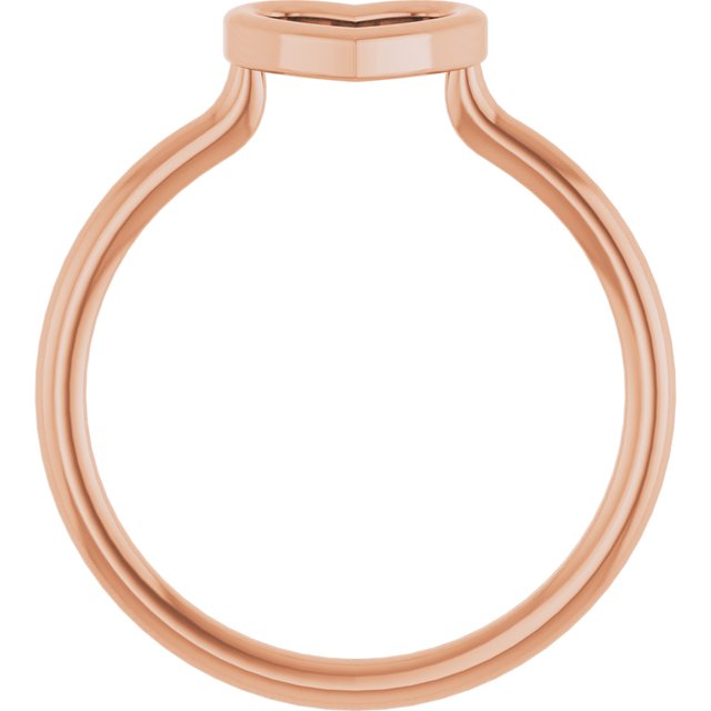 Open Heart Cutout Stackable Ring — 14K Rose Gold